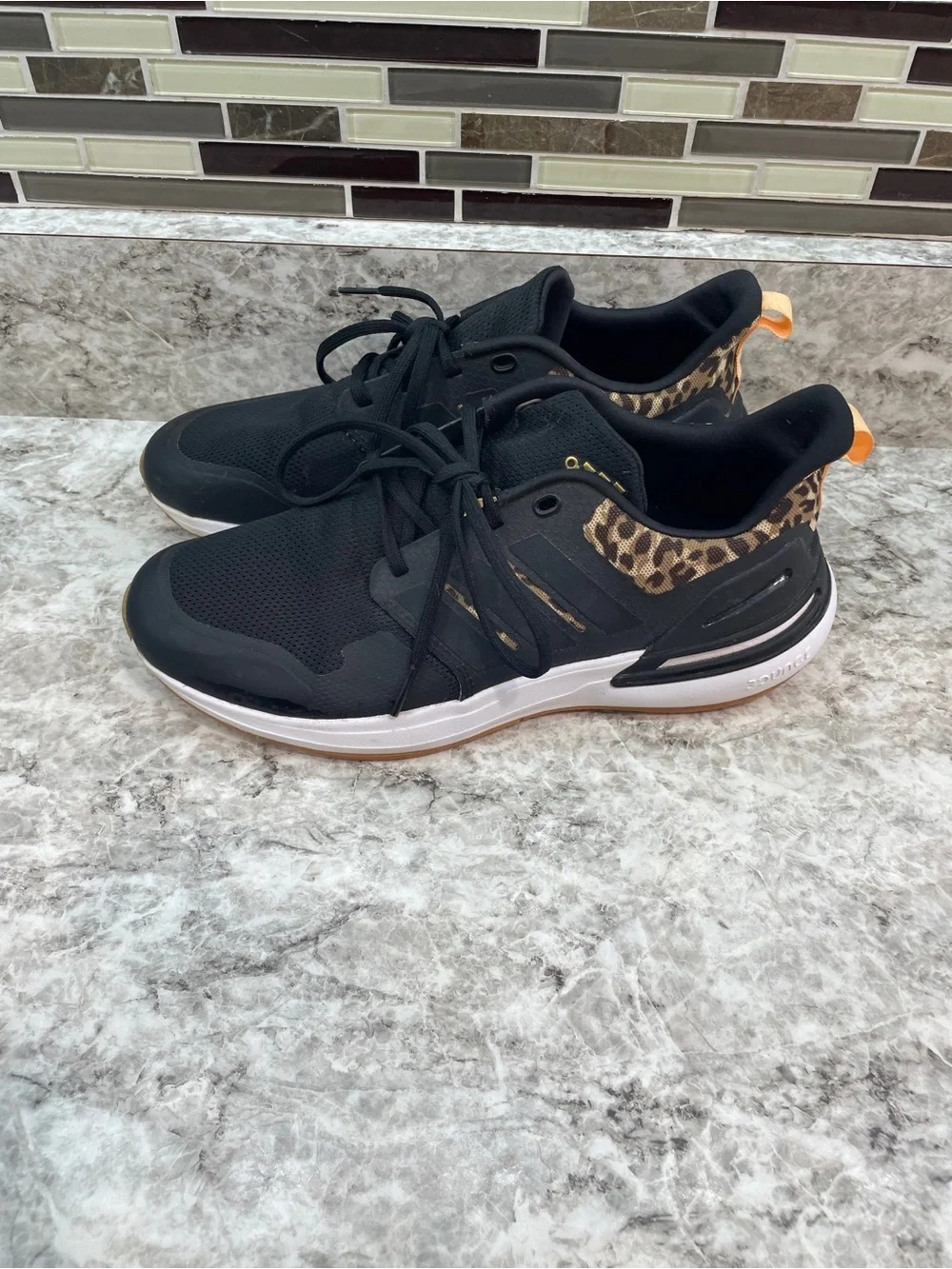 Adidas RapidaSport leapord print kids size 6.5